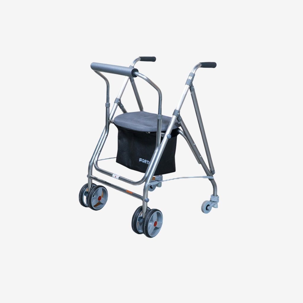 Extra-light, safe walker with pressure brakes