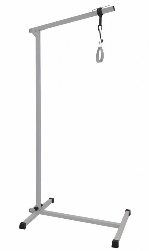 Free-standing self-lifting pole