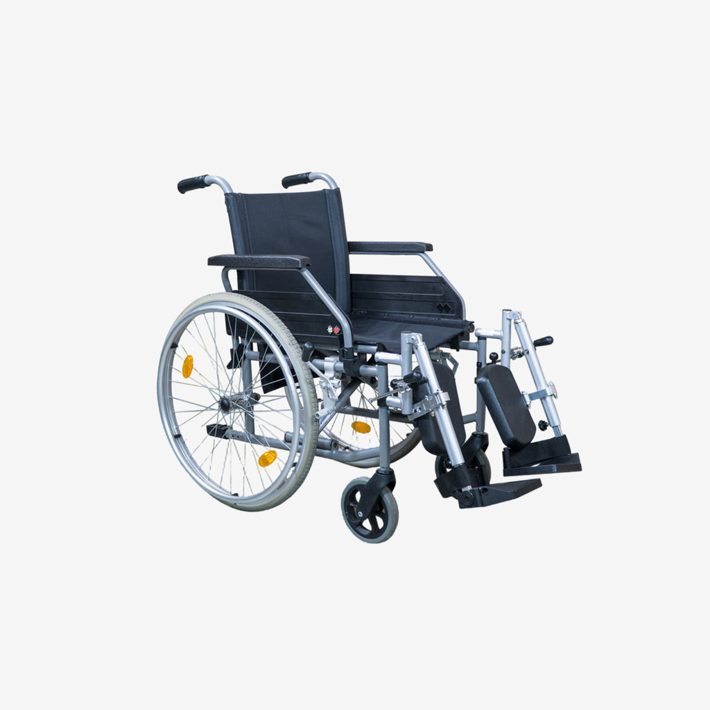 Rolstoel met beensteunen