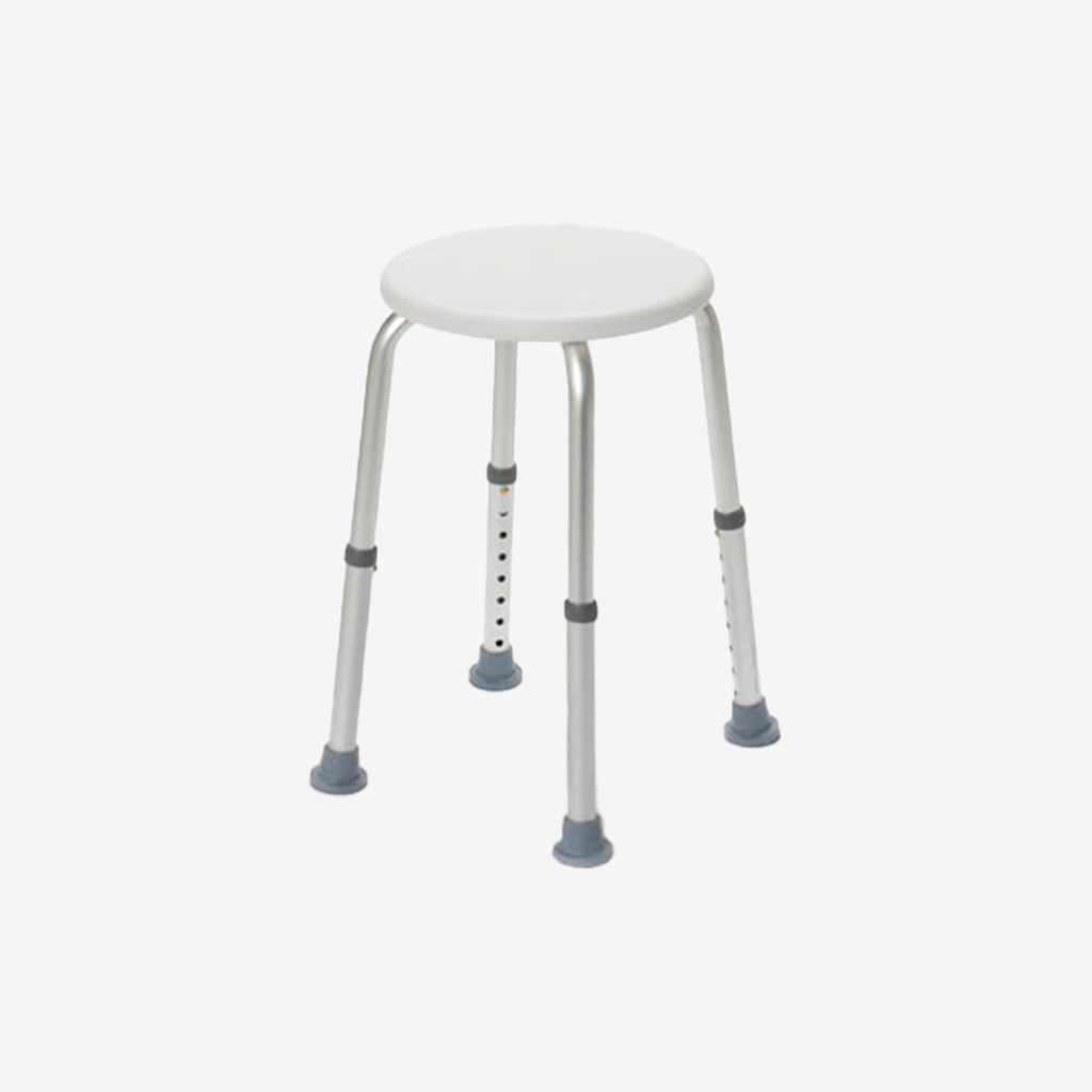 *Tabouret de douche, réglable en hauteur, blanc
