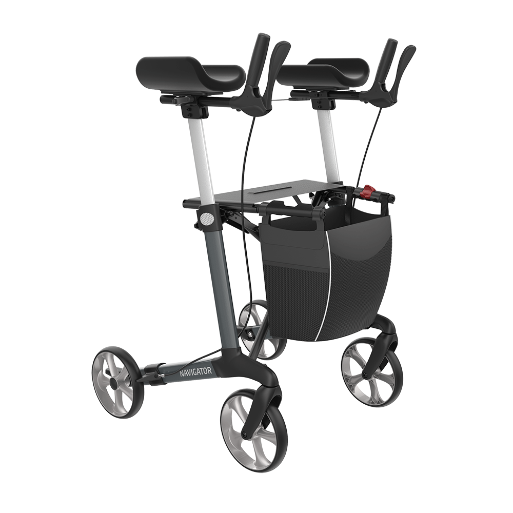Rollator met onderarmsteunen Navigator, Large, Anthraciet