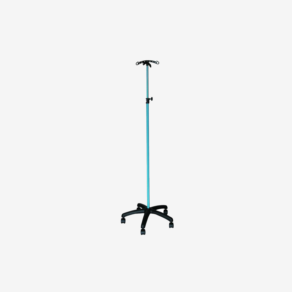 *Support de sérum sur roulettes - bleu