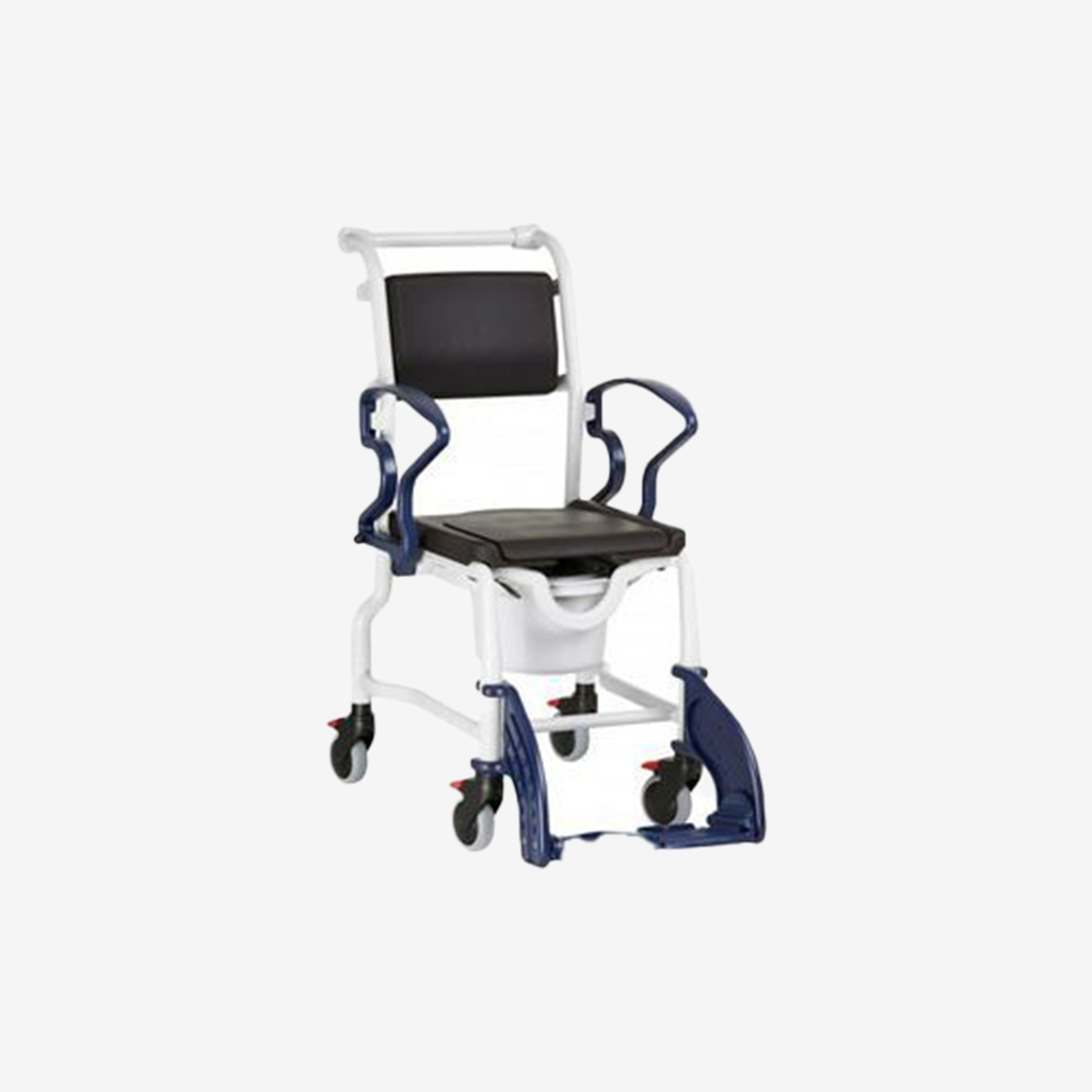 *Douche - en toiletstoel op wielen incl toiletemmer zitbreedte 42 cm Bremen